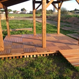 plancher abri voiture et moto utilisé en pergola