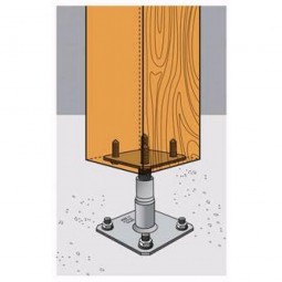 PIED DE POTEAU REGLABLE AVEC GOUJON D ENCRAGE