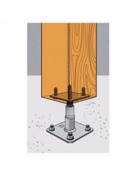 PIED DE POTEAU REGLABLE AVEC GOUJON D ENCRAGE