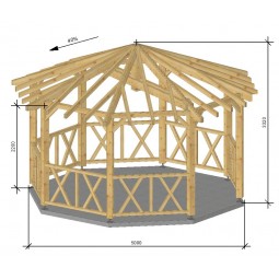 Pergola de type Kiosque - 5m