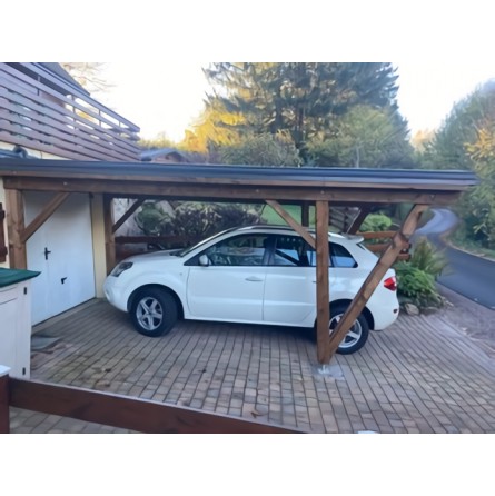 Carport Plat avec Auvent - Abri Voiture 