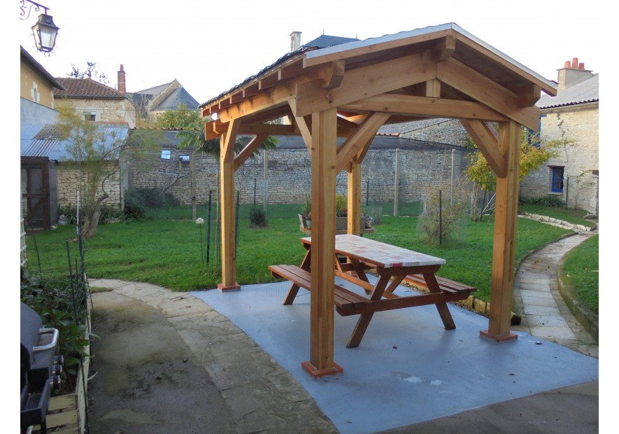 Carport toiture 2 pans - 3x2m - pente 30%